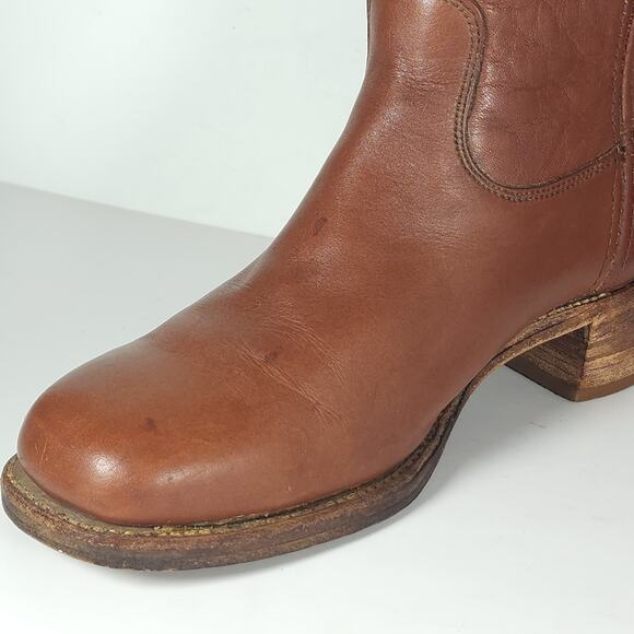 Frye Vintage 2955 Men\'s US 10,5D Brown Leather Western Campus Boots Made USA main image 5